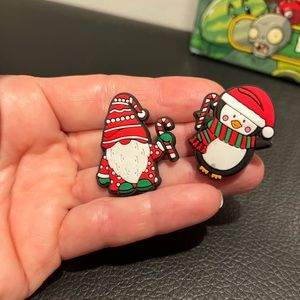 Crocs charms - holiday edition! Christmas gnome and a cozy penguin—never used